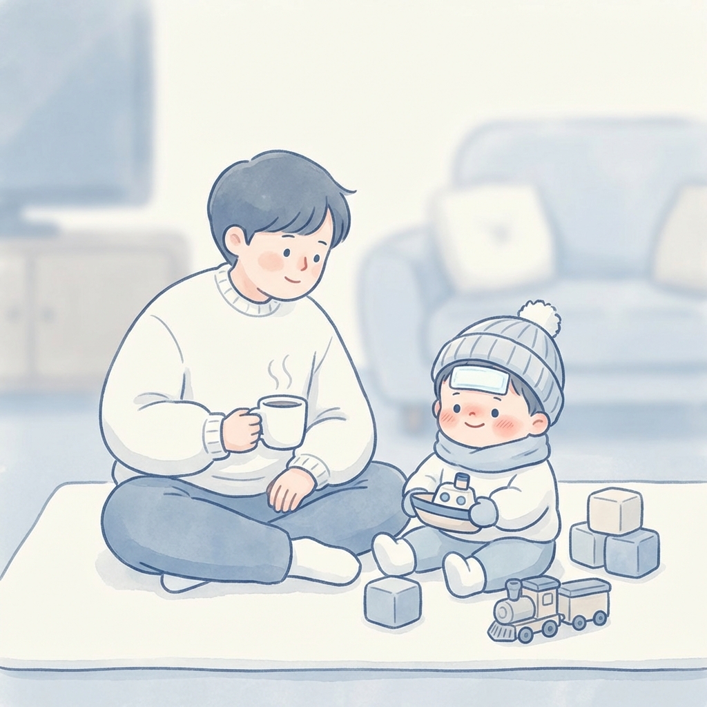 아빠와 놀고있는 아이